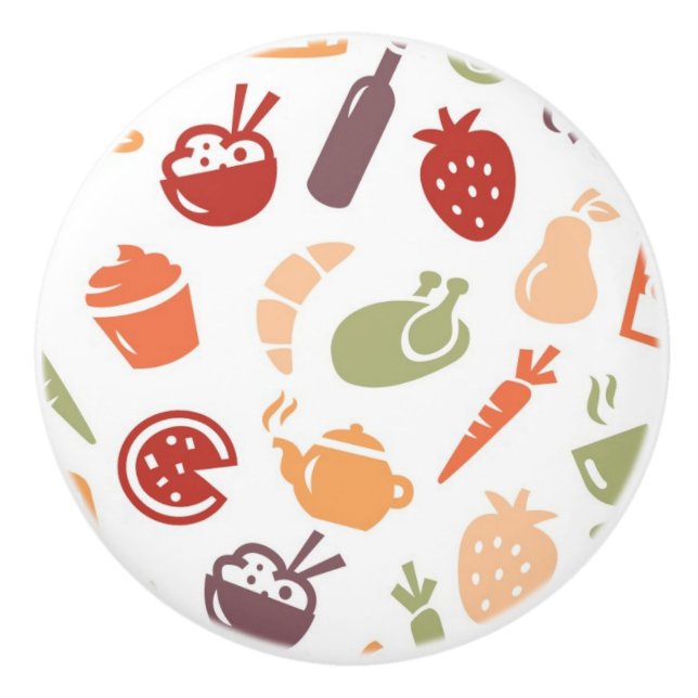 Food Pattern 2 Ceramic Knob (Front)