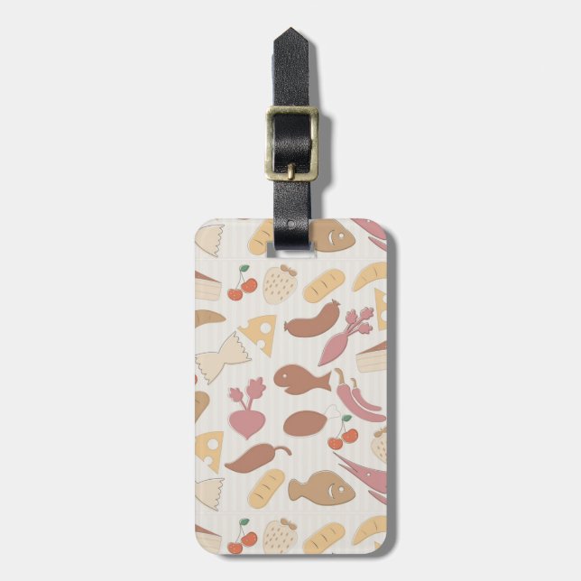 Food Pattern 2 Luggage Tag (Front Vertical)