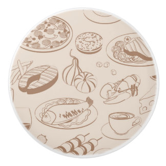 Food Pattern 3 Ceramic Knob