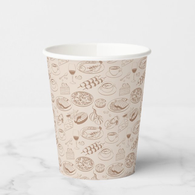 Food Pattern 3 Paper Cups (Left)