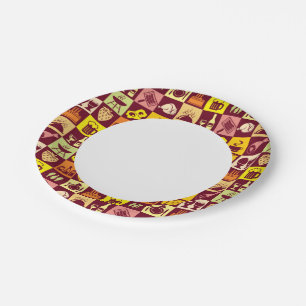 Food Pattern 3 Paper Plate