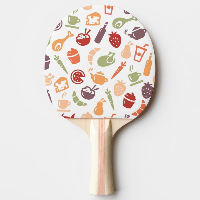 Food Pattern 3 Ping Pong Paddle (Front)