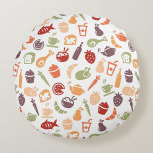 Food Pattern 3 Round Cushion