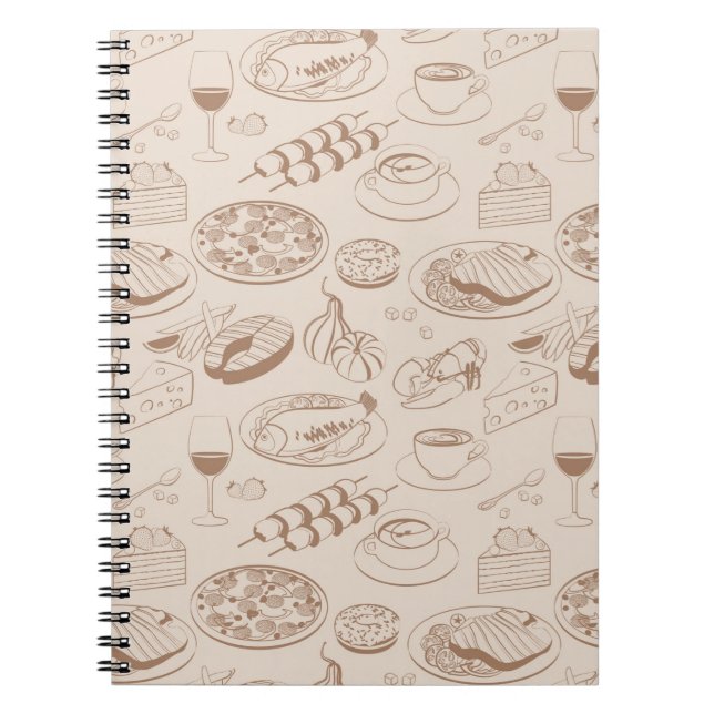 Food Pattern 3 Spiral Notebook (Front)