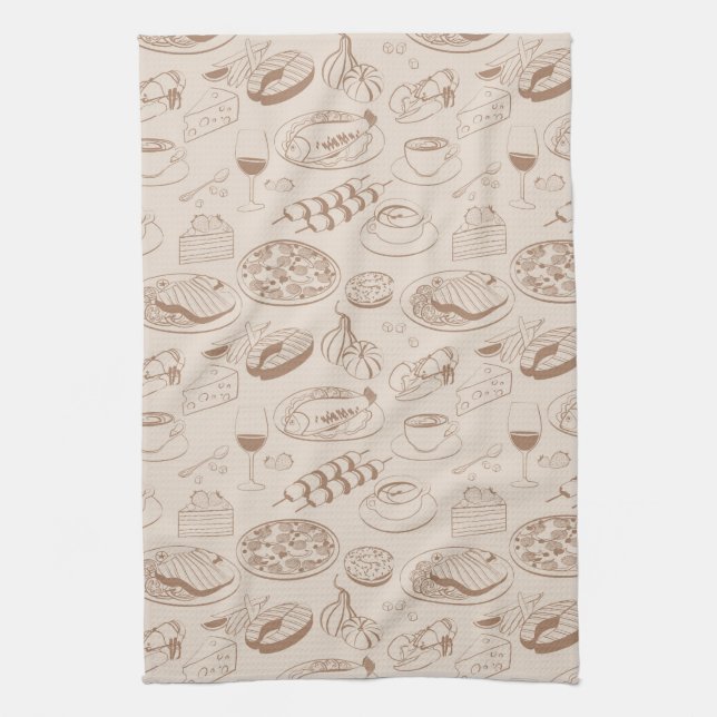 Food Pattern 3 Tea Towel (Vertical)