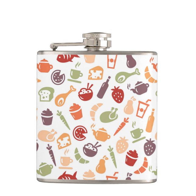 Food Pattern Hip Flask (Front)