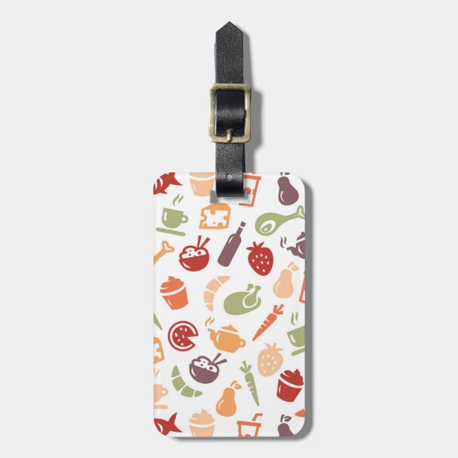 Food Pattern Luggage Tag (Front Vertical)