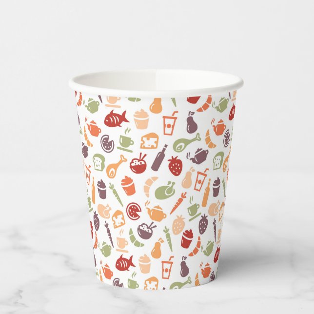 Food Pattern Paper Cups (Left)