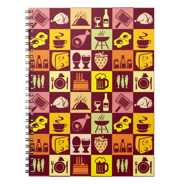 Food Pattern Spiral Notebook (Front)