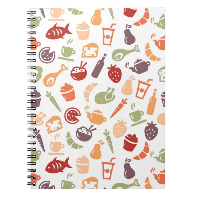 Food Pattern Spiral Notebook (Front)