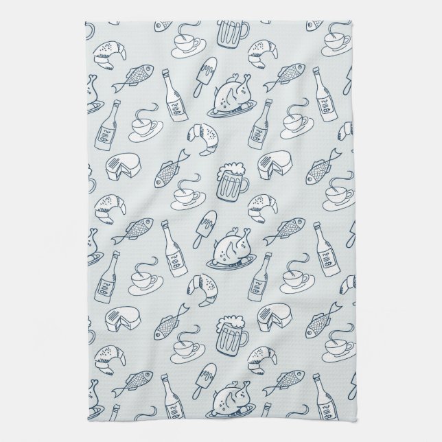 Food Pattern Tea Towel (Vertical)