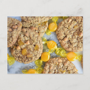 Food Photography Butterscotch Oatmeal Cookies Postcard