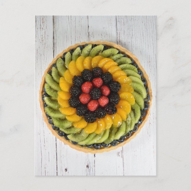 Food Photography Fresh Fruit Tart aux Fruits Postcard (Front)