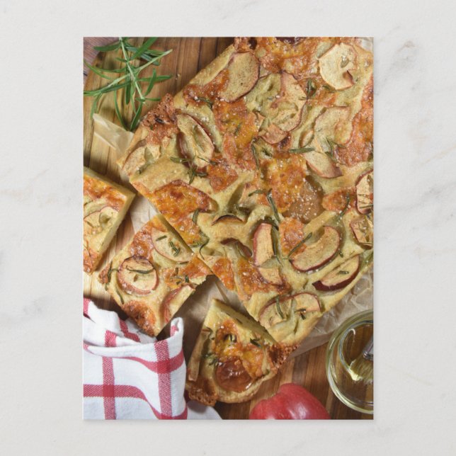 Food Photography Italian Apple Rosemary Focaccia Postcard (Front)