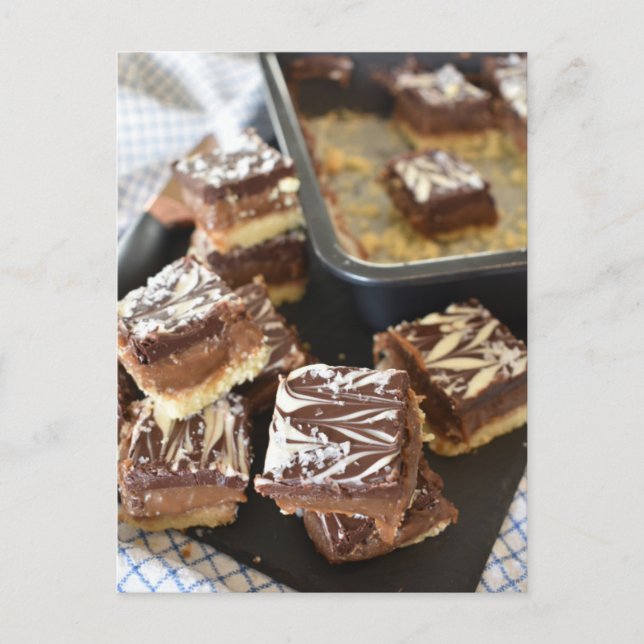 Food Photography Millionaire's Shortbread Slice Postcard (Front)