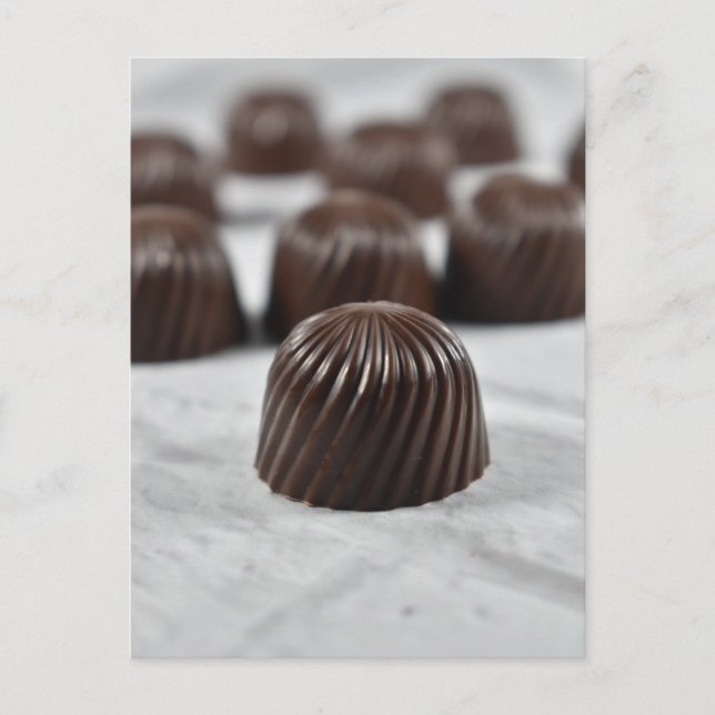 Food Photography Shiny Chocolate Bon Bon Candy Postcard (Front)