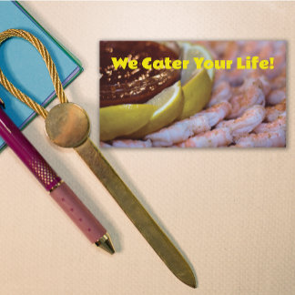 Food Platter Photo with Shrimp and Lemon Catering Business Card