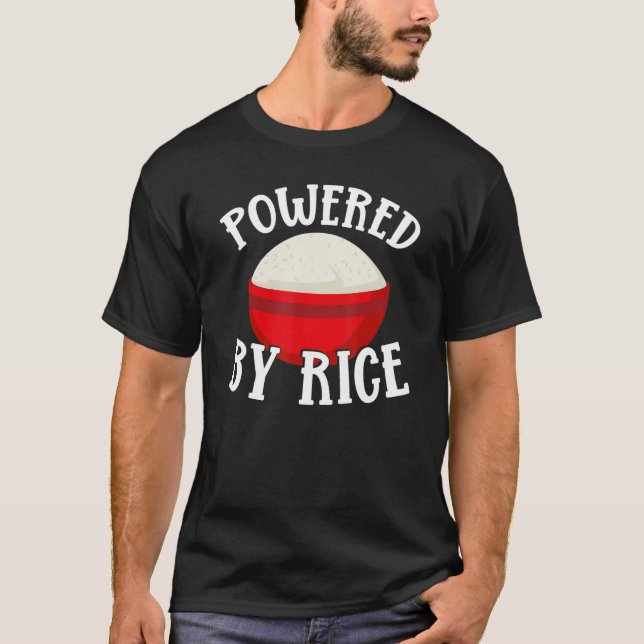 Food  Powered By Rice Asian Food T-Shirt (Front)