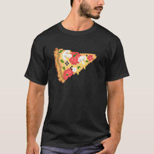 Food Print Pizza PixelArt melted cheese National P T-Shirt