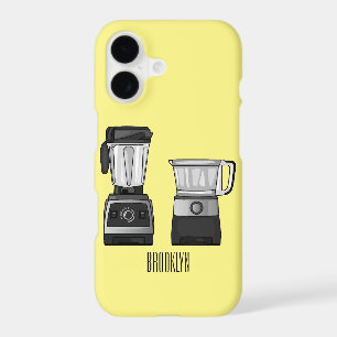 Food processor & blender cartoon illustration
