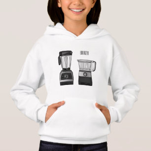 Food processor & blender cartoon illustration