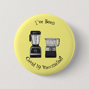 Food processor & blender cartoon illustration 6 cm round badge