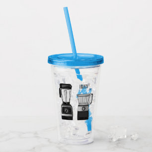 Food processor & blender cartoon illustration acrylic tumbler