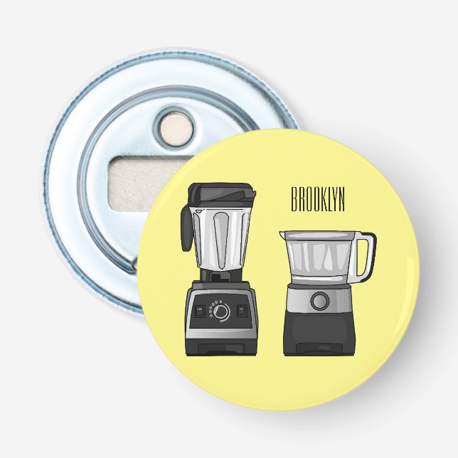 Food processor & blender cartoon illustration  bottle opener (Front)