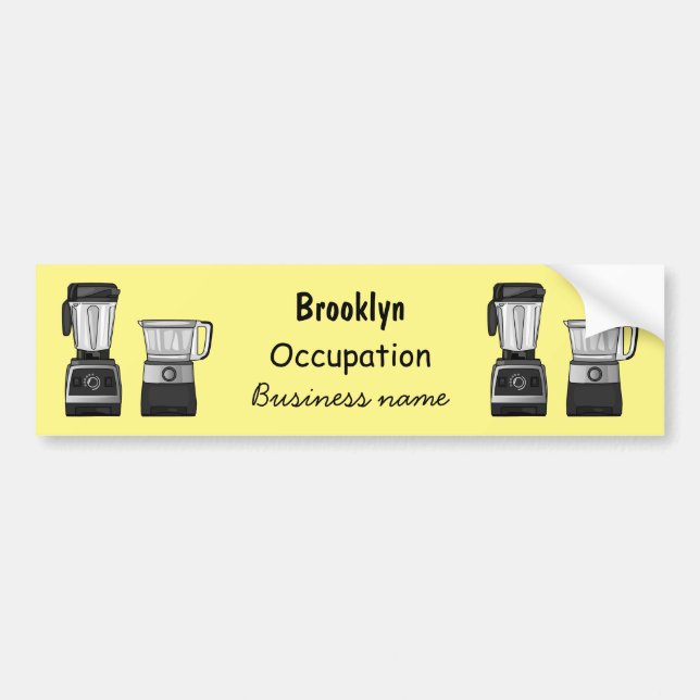 Food processor & blender cartoon illustration bumper sticker (Front)