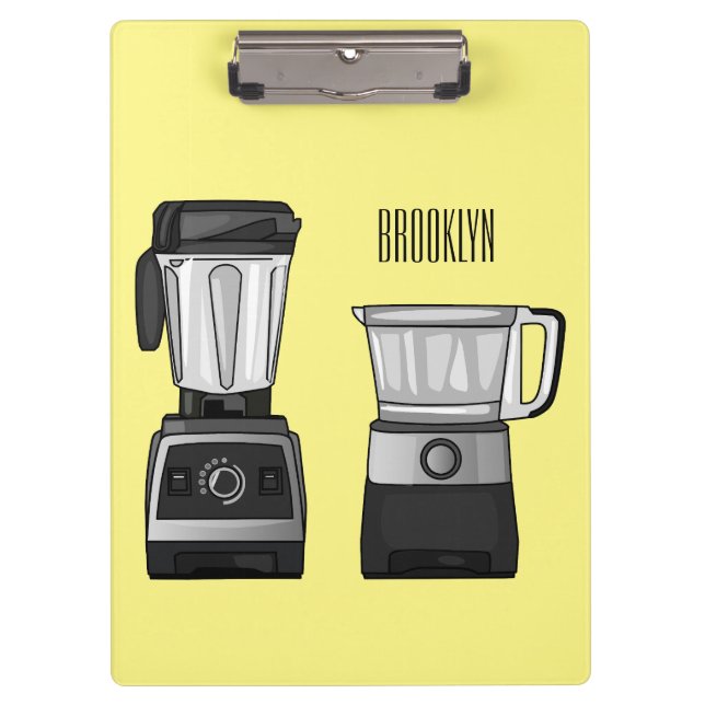 Food processor & blender cartoon illustration  clipboard (Front)