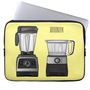 Food processor & blender cartoon illustration  laptop sleeve