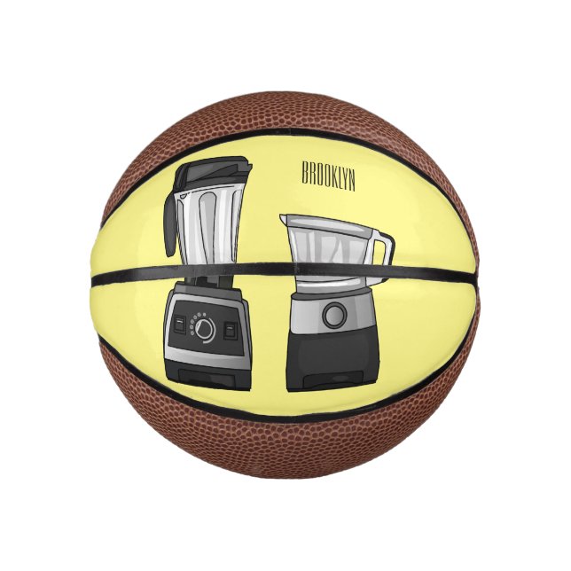 Food processor & blender cartoon illustration  mini basketball (Front)