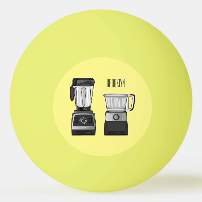 Food processor & blender cartoon illustration  ping pong ball (Front)