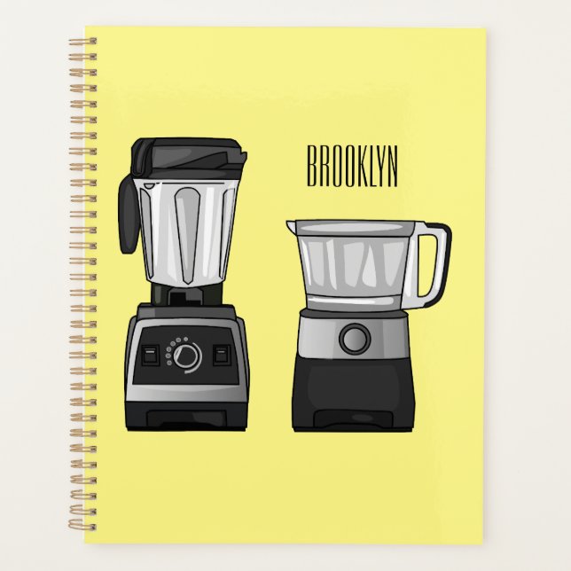 Food processor & blender cartoon illustration  planner (Front)
