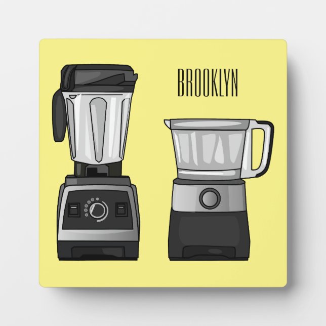 Food processor & blender cartoon illustration  plaque (Front)