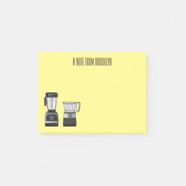 Food processor & blender cartoon illustration  post-it notes (Front)