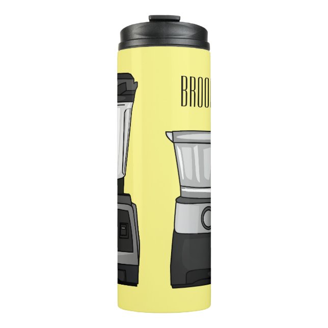 Food processor & blender cartoon illustration  thermal tumbler (Front)