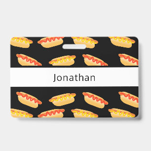 Food Production Hot Dog Name ID Badge