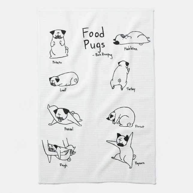 Food Pugs Tea Towel (Vertical)
