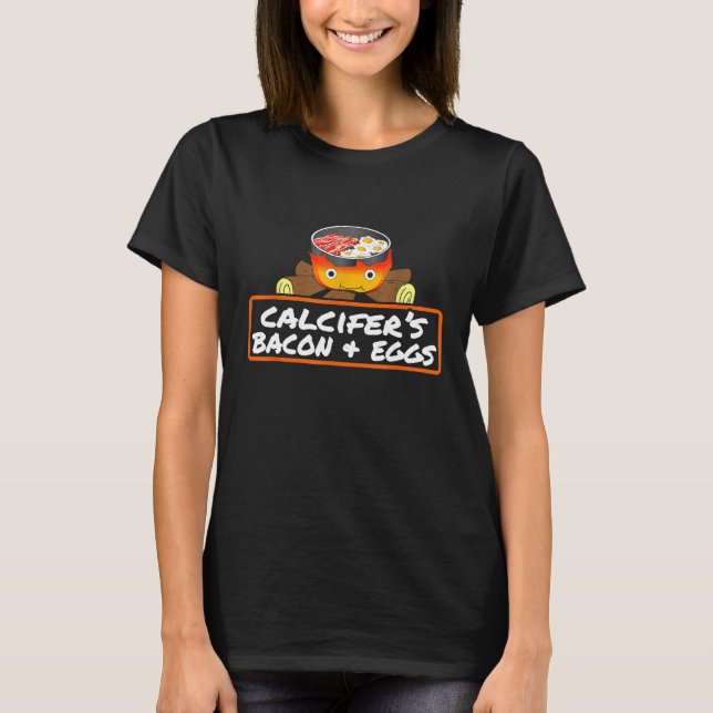 Food  Pun Bacon Egg Cook Dish Calcifers T-Shirt (Front)