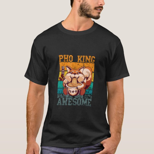 Food Pun Pho King Squirrel Asian Noodle Soup Pho B T-Shirt (Front)