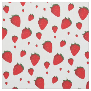 Food Red White Strawberry Fruit Pattern Fabric