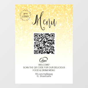 *~* Food Restaurant QR + LOGO Menu Glitter