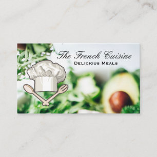 Food Restaurant Salad Chef Hat Logo Business Card