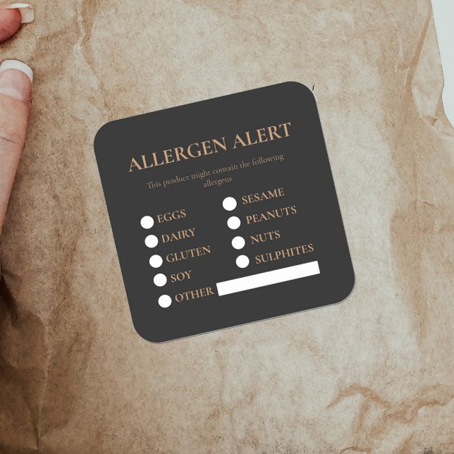 Food Safety Allergen Alert Square Sticker (Creator Uploaded)