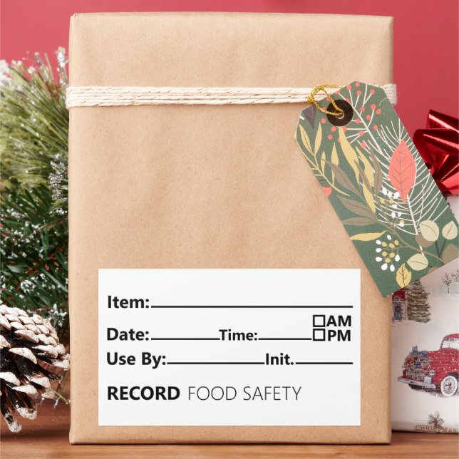 Food Safety Date Record Keeping Rectangular Sticker (Holiday)