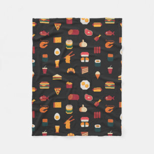 Food seamless pixel art pattern,fabric textures,is fleece blanket