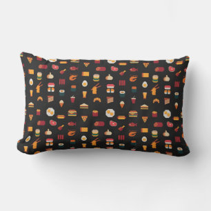 Food seamless pixel art pattern,fabric textures,is lumbar cushion
