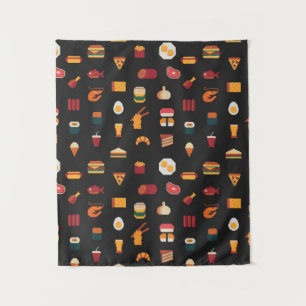 Food seamless pixel art pattern,fabric textures,is tapestry