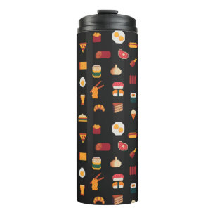 Food seamless pixel art pattern,fabric textures,is thermal tumbler